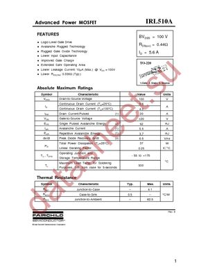 IRL510A datasheet  